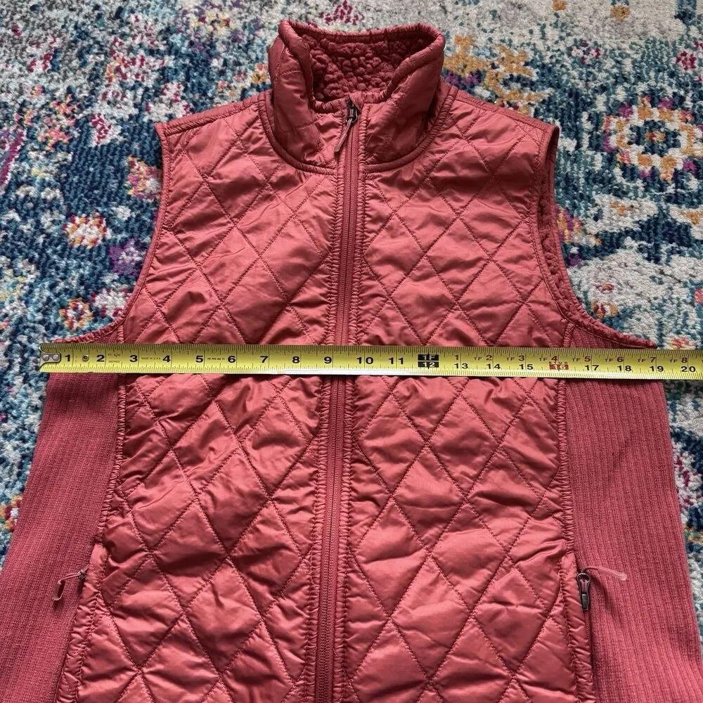 L.L.Bean Women's Orange Fleece-Lined PrimaLoft‎ Vest Size M Reg Outdoors Hiking